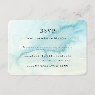 Trendy blaues Watercolor-Blick-Schläger Mitzvah RSVP Karte