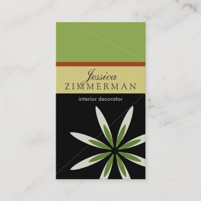 Trendy Bliss Green Apple Business Card Visitenkarte (Vorderseite)