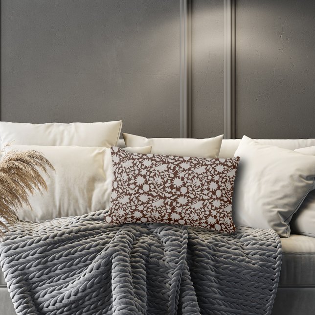 Trendy Block Print inspiriert braun Lendenkissen (Von Creator hochgeladen)