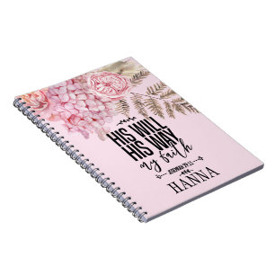 Trendy Bloral Pink Blush Pampas Grass Notebook Notizblock