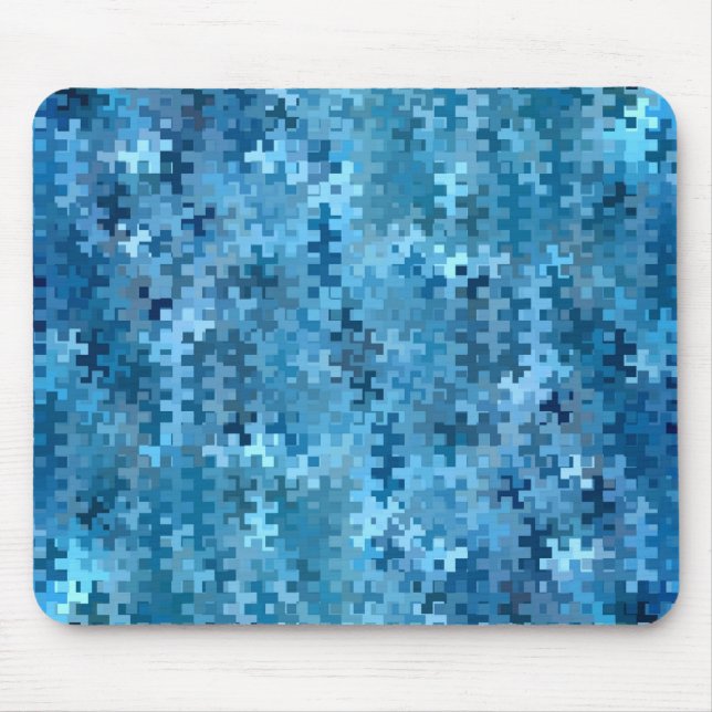 Trendy Blue Abstrakt Pattern Mousepad (Vorne)