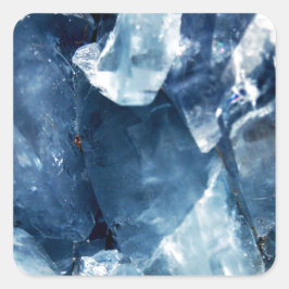 Trendy Blue Agate Geode Quadratischer Aufkleber