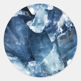 Trendy Blue Agate Geode Runder Aufkleber