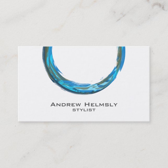 Trendy Blue Aquamarin Circle Business Cards Visitenkarte (Vorderseite)