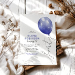 Trendy Blue Balloon 40th Birthday Einladung<br><div class="desc">Embrace the 40th chapter of your life with our stylish and unique birthday invitations. With chic typography and a 'forty' balloon string over a white background,  our invites are sure to set the tone for a birthday party that will be remembered for years to come.</div>