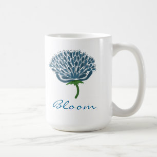 Trendy Blue Blume Tasse