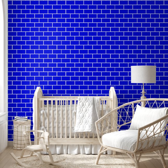 Trendy Blue Bricks Texture Tapete (Kinder)