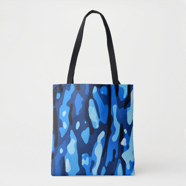 Trendy Blue Camouflage Abstraktes Muster (Vorderseite)