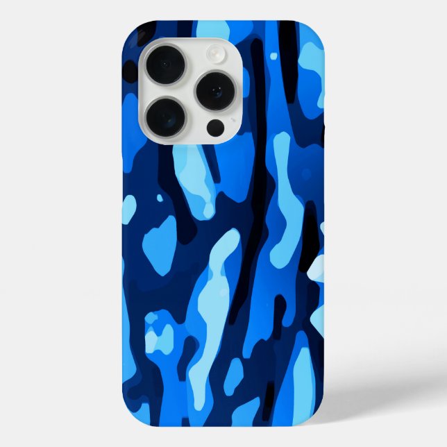 Trendy Blue Camouflage Abstraktes Muster Case-Mate iPhone Hülle (Rückseite)