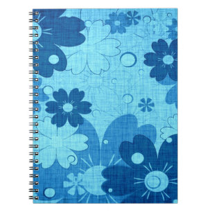 Trendy Blue Floral Vintag Notizblock