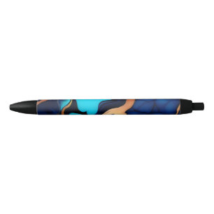 Trendy Blue Gelb Gold Imitate Marmor Kugelschreiber