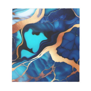 Trendy Blue Gelb Gold Imitate Marmor Notizblock