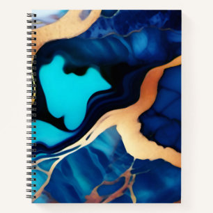 Trendy Blue Gelb Gold Imitate Marmor Notizbuch