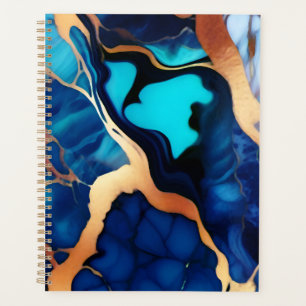 Trendy Blue Gelb Gold Imitate Marmor Planer
