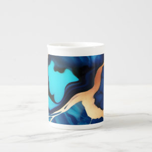 Trendy Blue Gelb Gold Imitate Marmor Prozellantasse