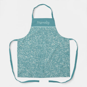 Trendy Blue Glitzer Glam Personalisiert Cooking Schürze