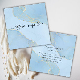 Trendy Blue Glitzer Hair und Make up Artist Busine Quadratische Visitenkarte