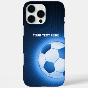 Trendy Blue Glows Soccer   Beste Sportgeschenke iPhone 16 Pro Max Hülle