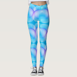 Trendy Blue Gradient Soap Bubbles Muster Legg Leggings