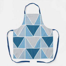 Trendy Blue Gray Geometric Triangle Schürze