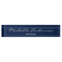 Trendy Blue Gray Script Architect Namplate