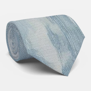 Trendy Blue Jean Fabric Neck Tie Krawatte