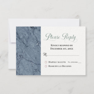 Trendy Blue Marble UAWG Bitte beantworten Hochzeit