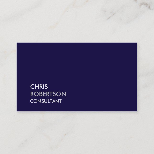 Trendy Blue Modern Attraktive Business Card Visitenkarte (Vorderseite)