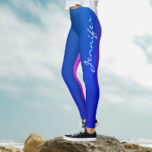 Trendy Blue Pink Bicolor Gradient White Script