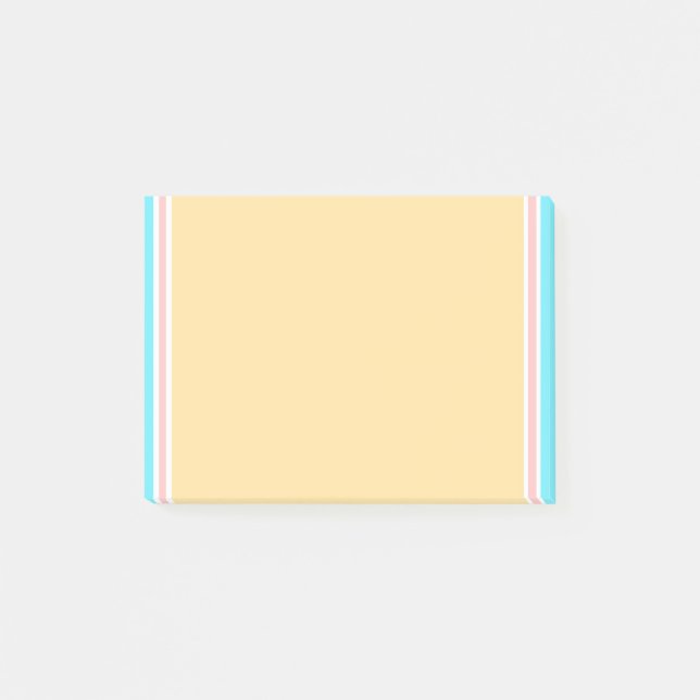 Trendy Blue Pink Yellow White Elegant Moderne Leer Post-it Klebezettel (Vorderseite)