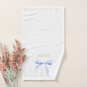 Trendy Blue Ribbon Bridesmaid Wedding Handtuch