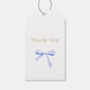 Trendy Blue Ribbon Wedding Thank You Geschenkanhänger
