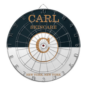Trendy Blue & Shade Brown Beauty Salon Monogram Dartscheibe