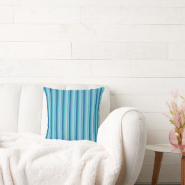 Trendy Blue Striped Throw Kissen
