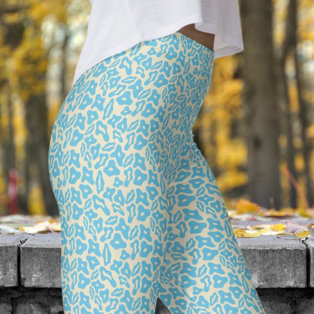 Trendy Blue und Cornflower Pattern Leggings (Trendy Blue and Cornflower Pattern Leggings)