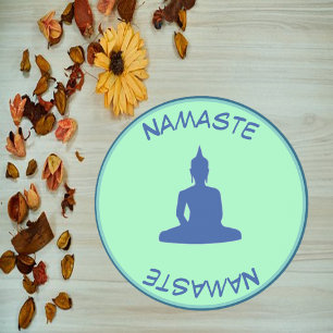 Trendy Blue und Green Namaste Buddha Untersetzer