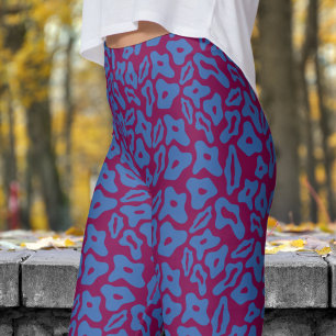 Trendy Blue und Wine Pattern Leggings