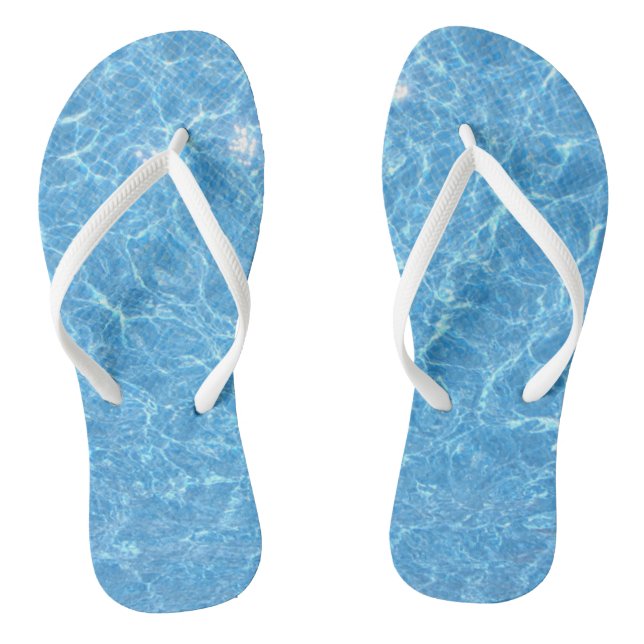 Trendy Blue Water White Slim Straps Fußbett Erwach Flip Flops (Fußbett)