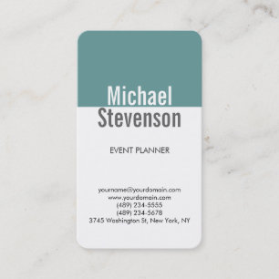 Trendy Blue White Roundner Business Card Visitenkarte