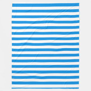 Trendy Blue White Striping Elegante Vorlage Große Fleecedecke