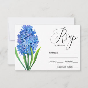 Trendy Blume Blue Hydrangea rustikale Hochzeit RSV RSVP Karte