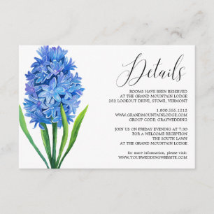 Trendy Blume Blue Hydrangea Wedding Details Card Begleitkarte