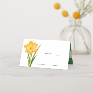 Trendy Blume Gelb Crocus Hochzeitstisch Platz Platzkarte