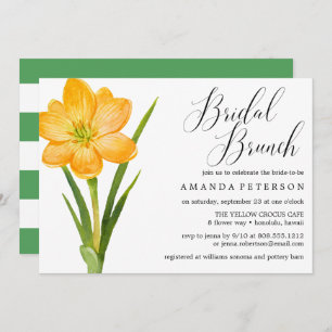 Trendy Blume YELLOW CROCUS Hochzeit Bridal Brunch Einladung