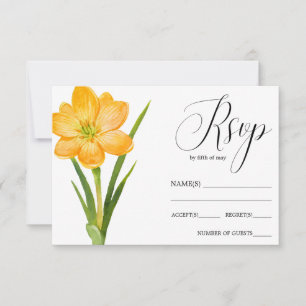 Trendy Blume YELLOW Crocus rustikale Hochzeit RSVP