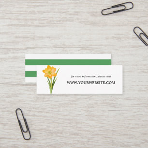 Trendy Blume YELLOW CROCUS Website Cards   Mini Mini Visitenkarte