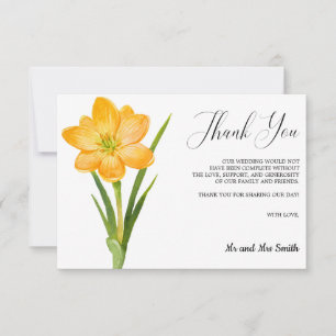 Trendy Blume Yellow Crocus Wedding Danke