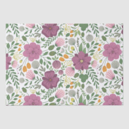 Trendy Blumenmuster Rosa Lila Grünanlage Seidenpapier