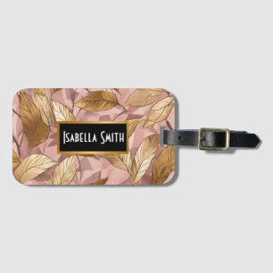 Trendy Blush Pink Gold Boho Blätter Collection Gepäckanhänger