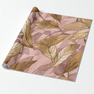 Trendy Blush Pink Gold Boho Blätter Collection Geschenkpapier